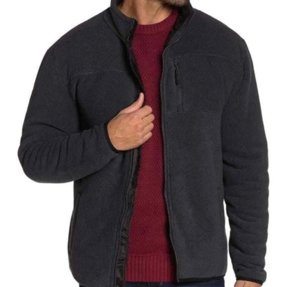 Weatherproof Faux Shearling Lined Funnel Neck Jacket In Ombre Blue Size M NWT - Picture 1 of 9